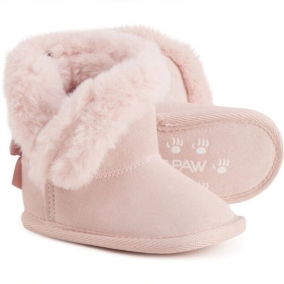 Pink Bear Paw Booties - Picture 1 of 5